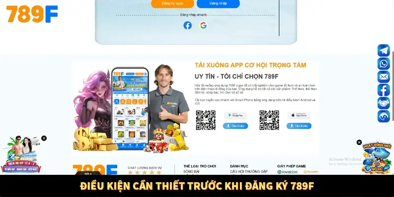 Điều kiện cần thiết trước khi đăng ký 789F